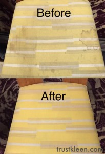 Upholstery cleaning before and after